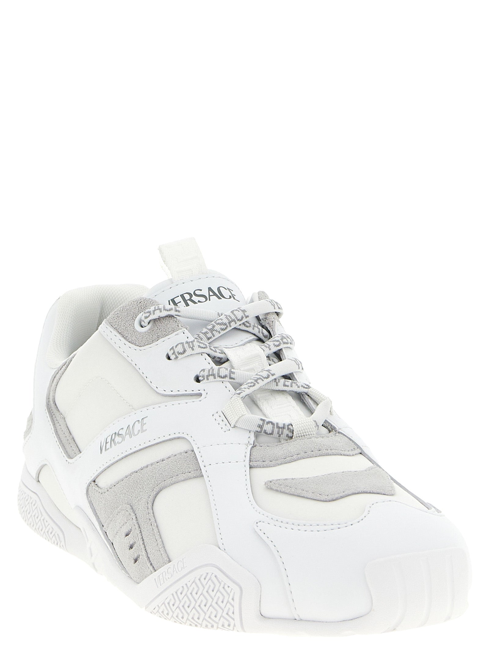 Versace White Calfskin Athletic Sneakers