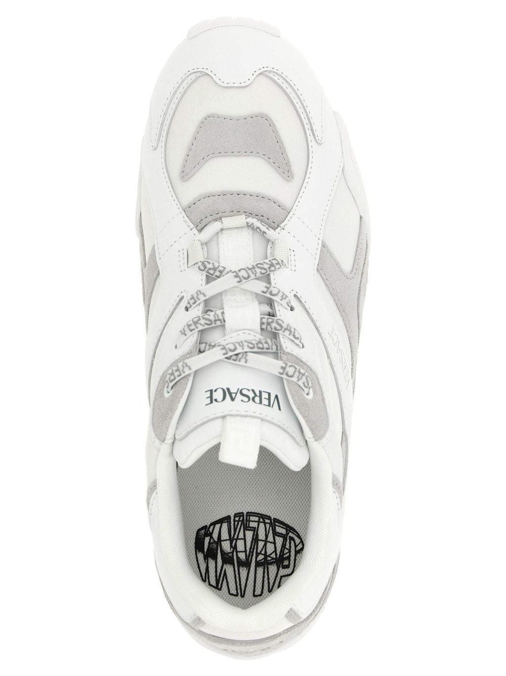 Versace White Calfskin Athletic Sneakers