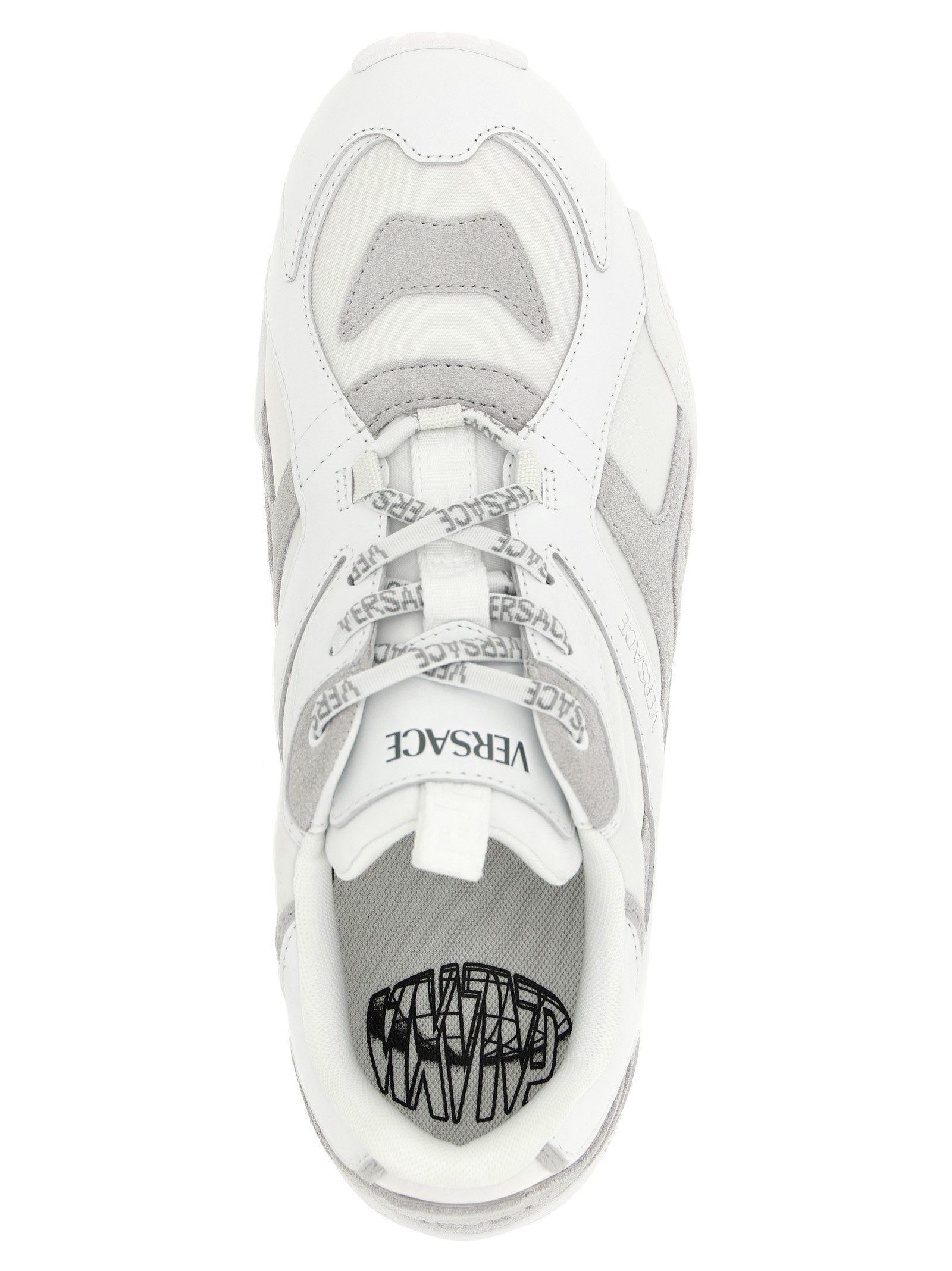 Versace White Calfskin Athletic Sneakers