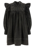 Ganni Black Organic Cotton Short Dress