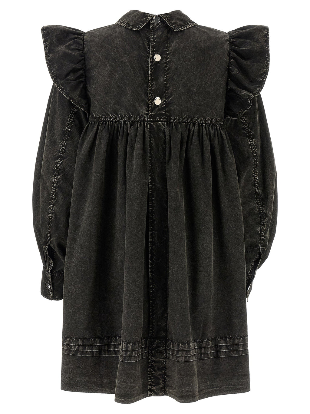 Ganni Black Organic Cotton Short Dress