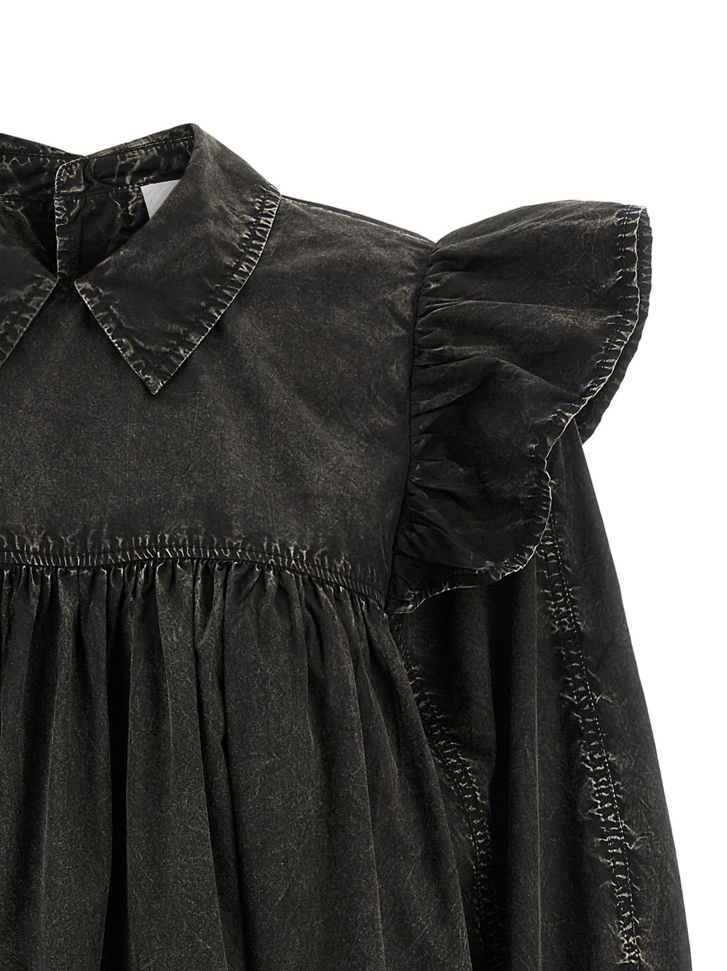 Ganni Black Organic Cotton Short Dress