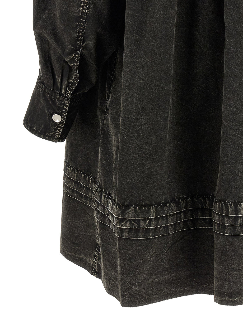 Ganni Black Organic Cotton Short Dress
