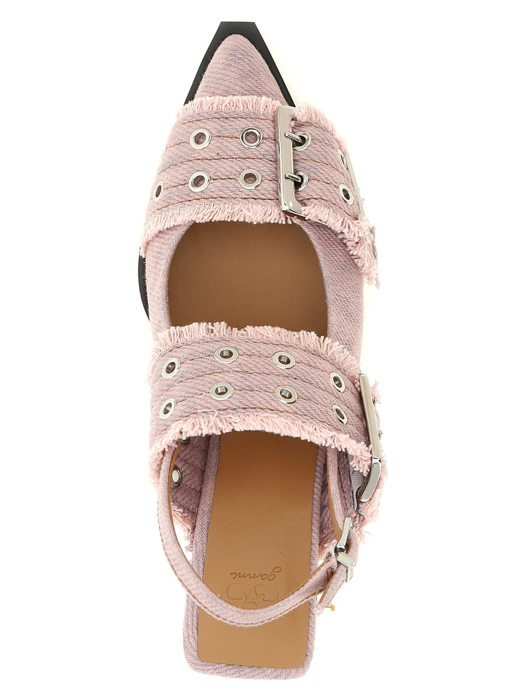 Ganni Multicolor Organic Cotton Mid Heel Pumps Ganni