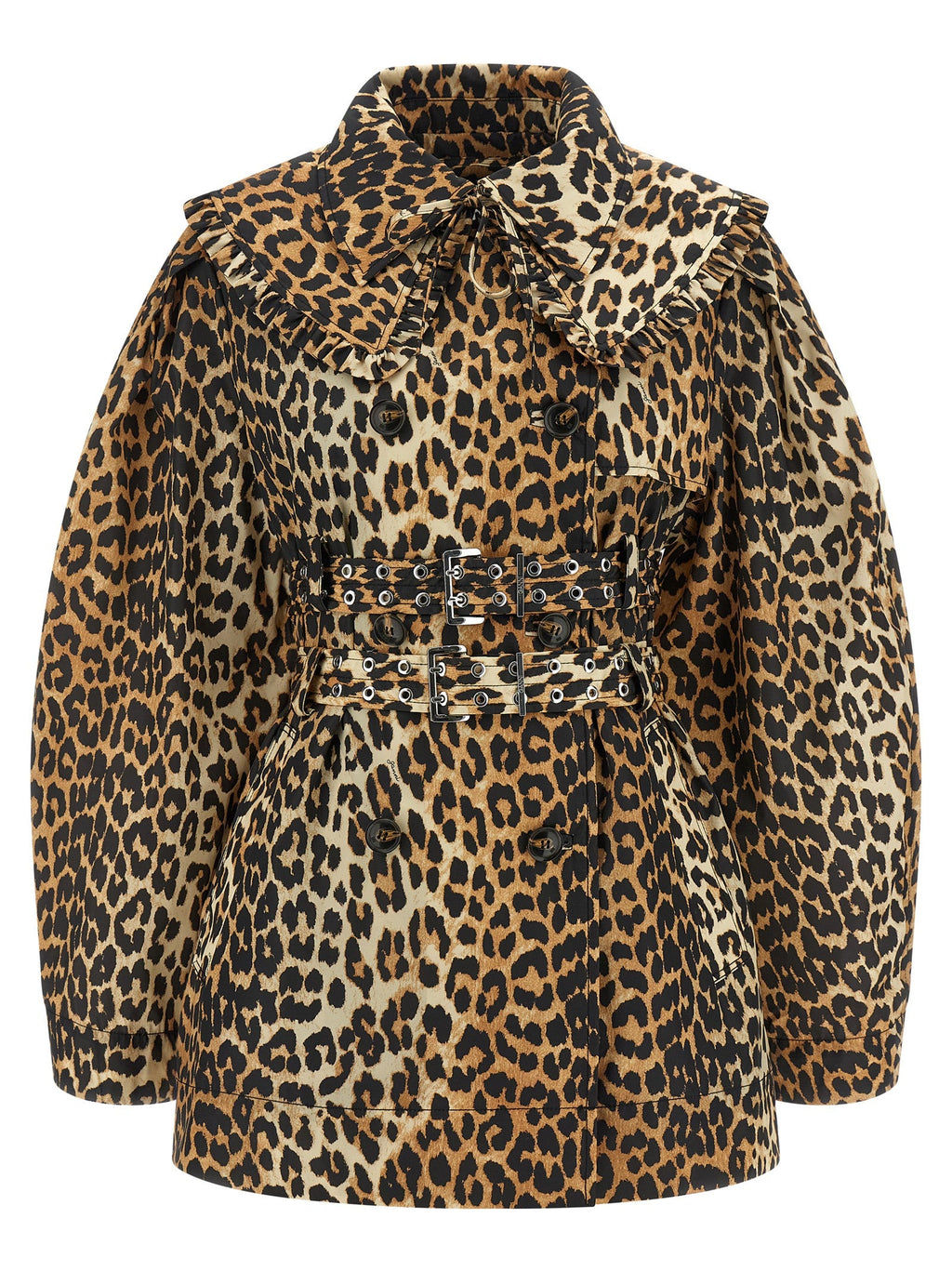 Ganni Brown Recycled Polyamide Coat