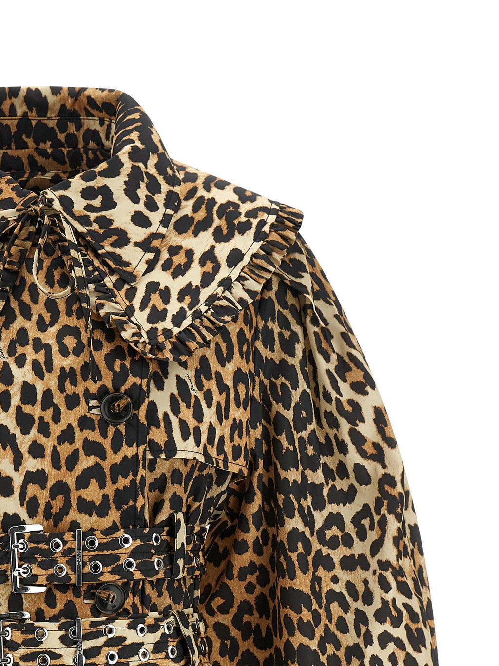 Ganni Brown Recycled Polyamide Coat