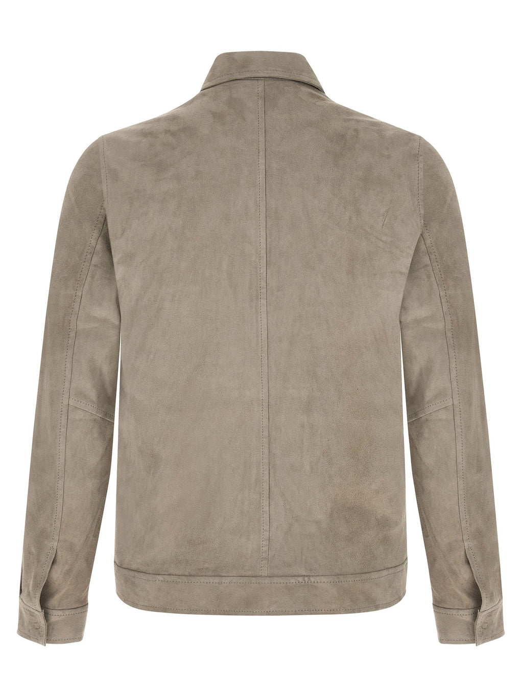 GIORGIO BRATO Gray Lamb Leather Leather Jacket