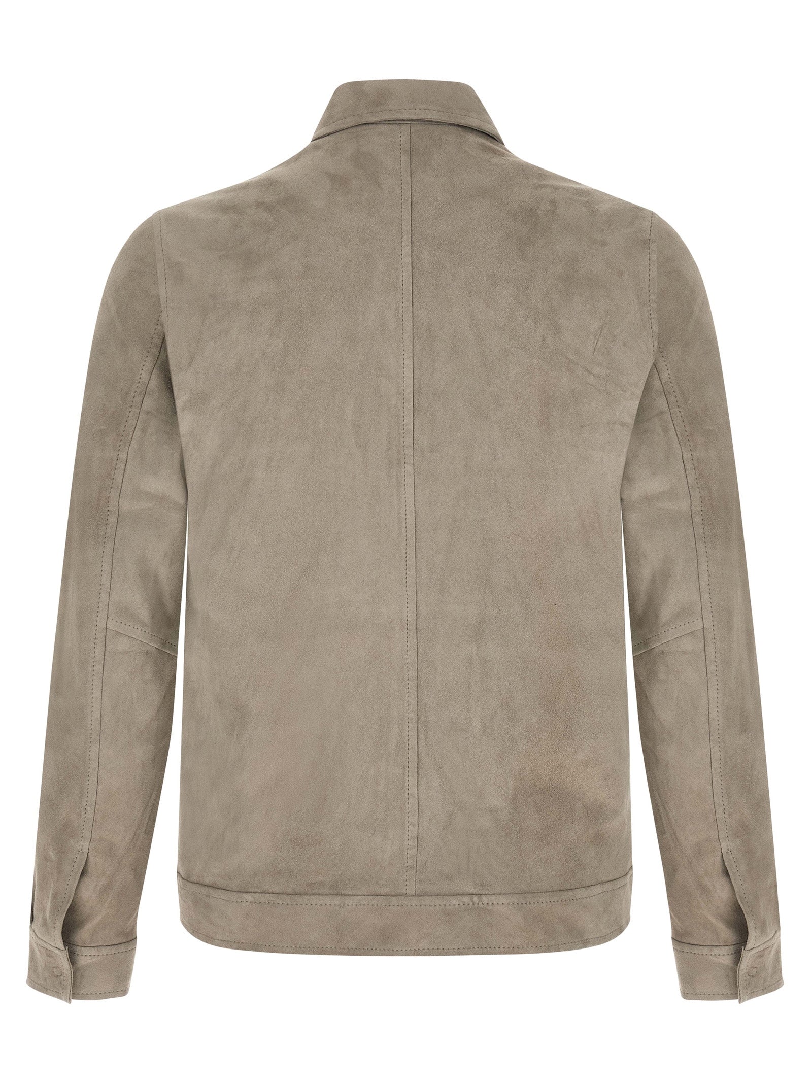 GIORGIO BRATO Gray Lamb Leather Leather Jacket