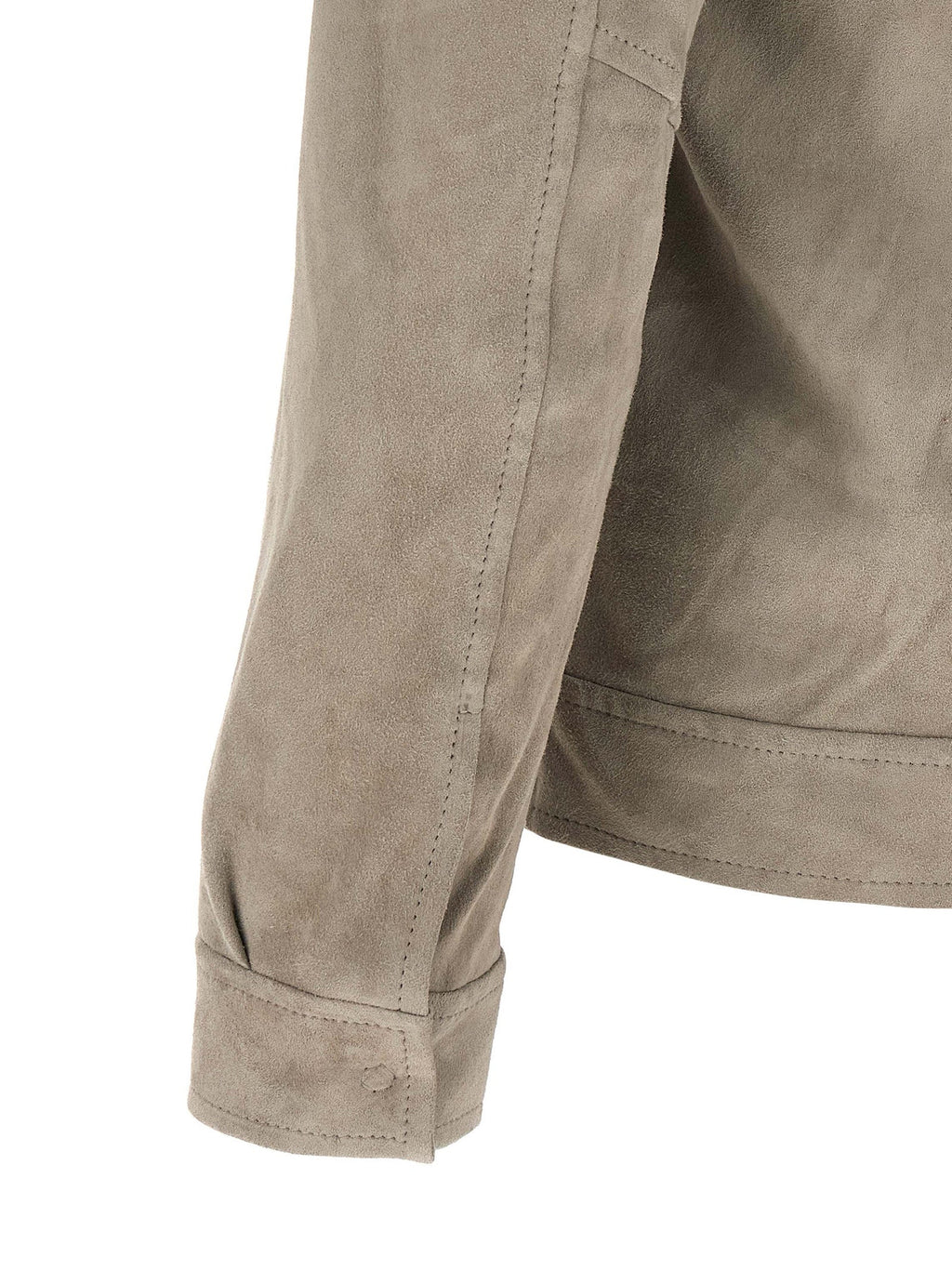 GIORGIO BRATO Gray Lamb Leather Leather Jacket