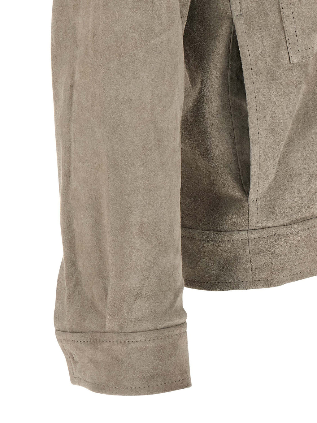 GIORGIO BRATO Gray Lamb Leather Leather Jacket