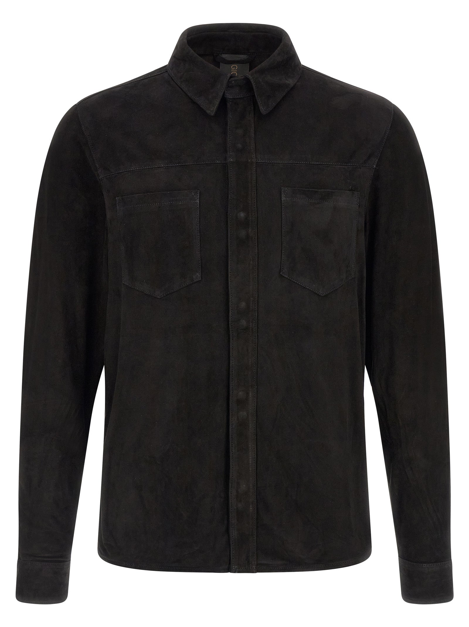 GIORGIO BRATO Black Suede Leather Blouse
