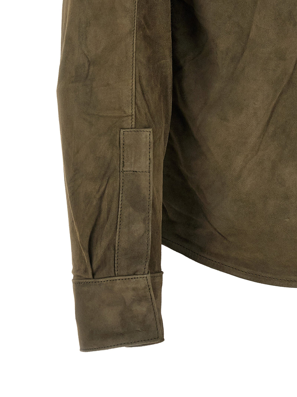 GIORGIO BRATO Bicolor Suede Leather Blouse
