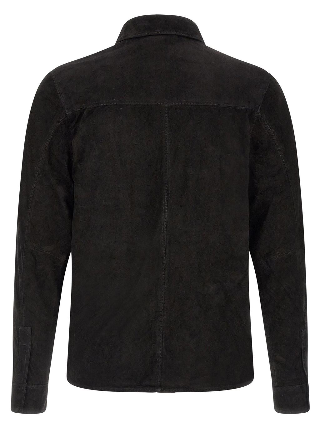 GIORGIO BRATO Black Suede Leather Blouse
