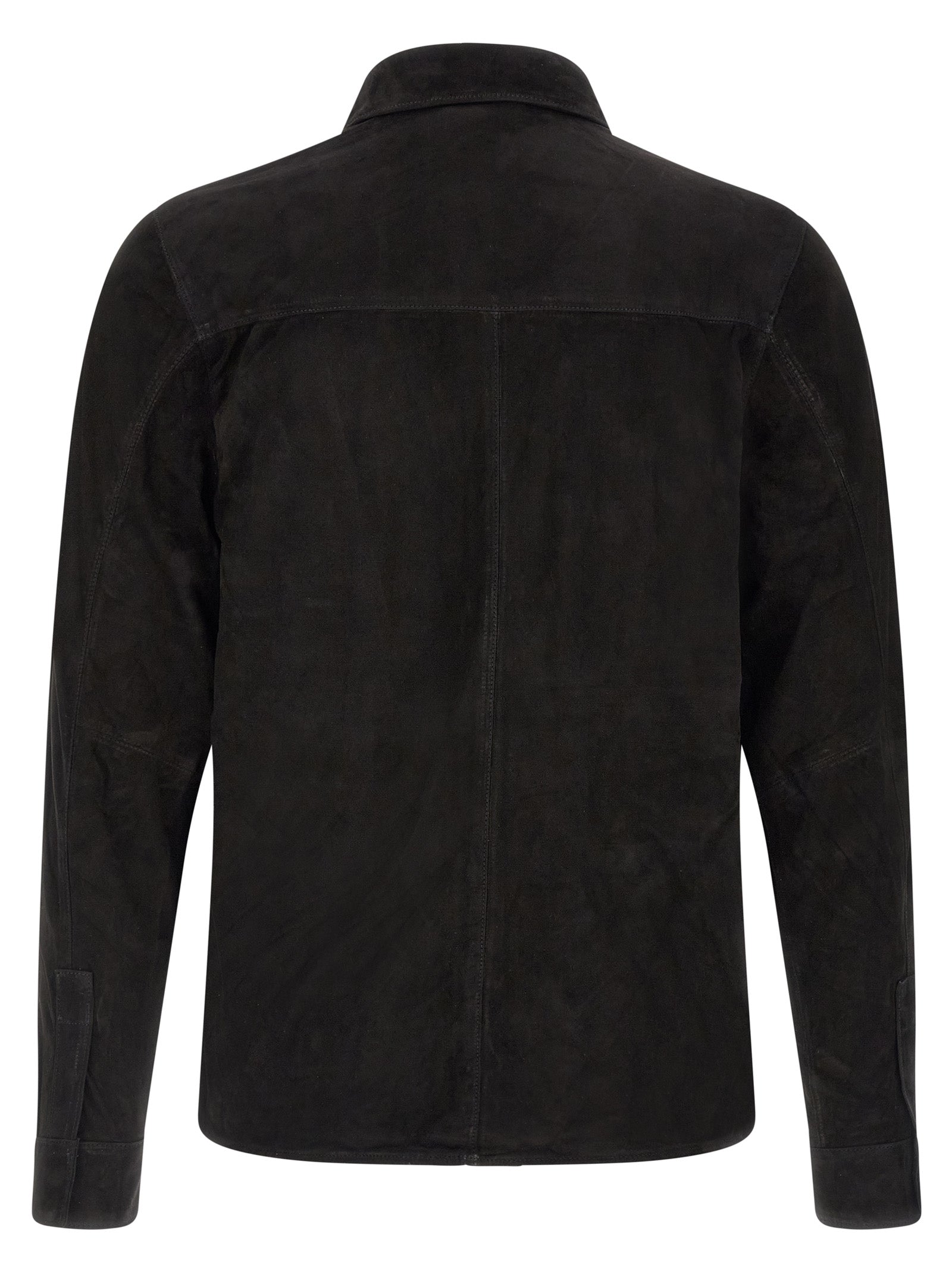 GIORGIO BRATO Black Suede Leather Blouse