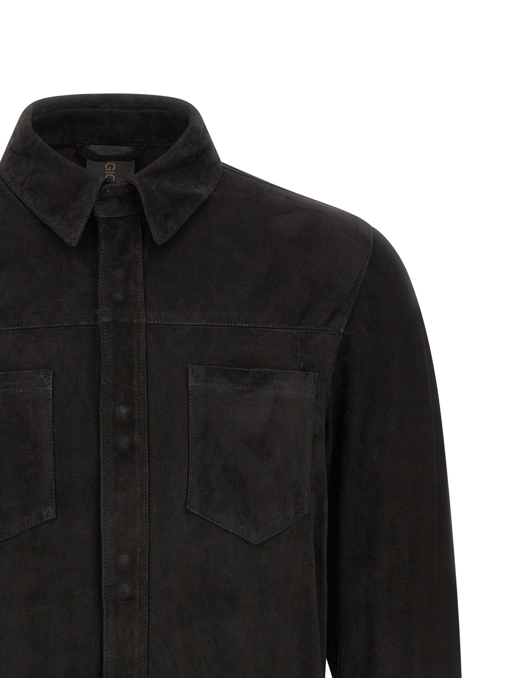 GIORGIO BRATO Black Suede Leather Blouse