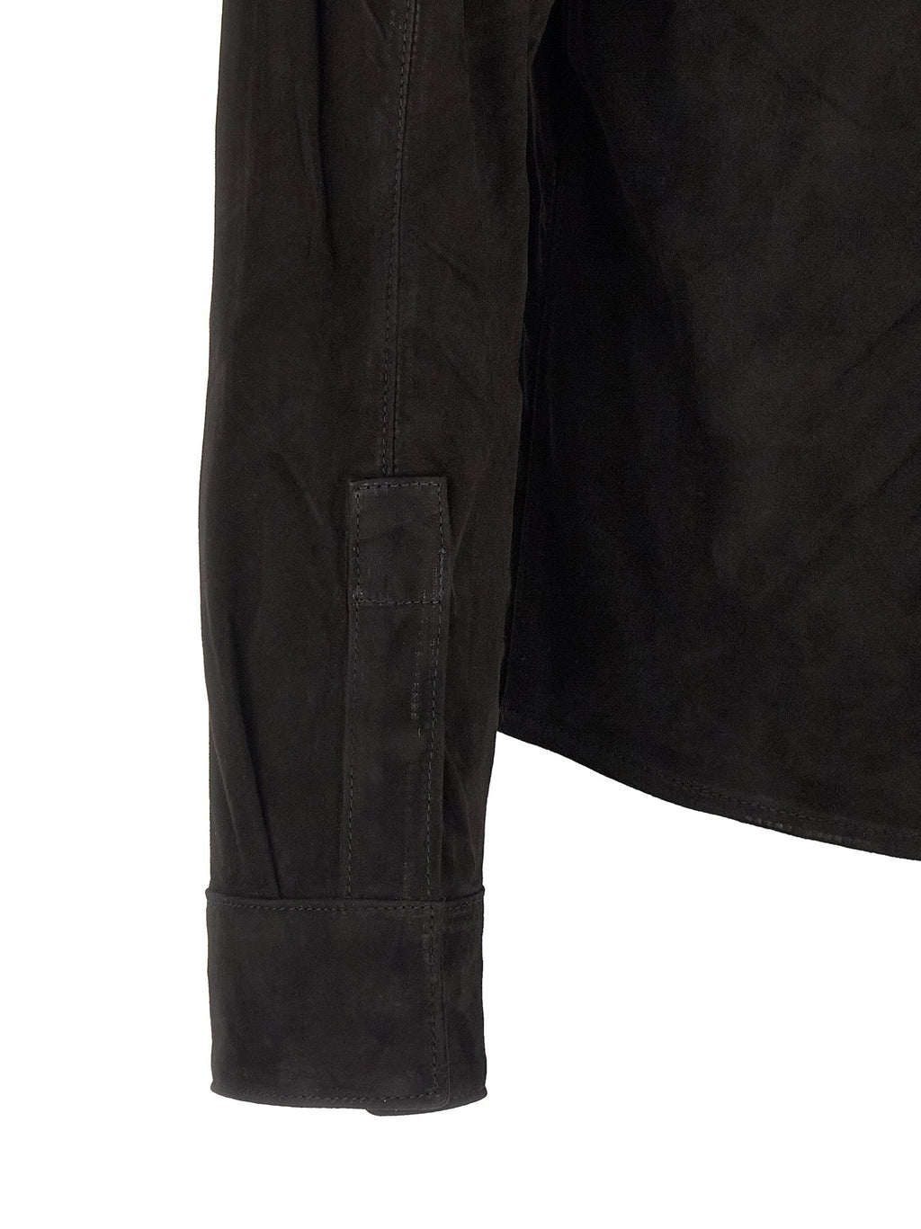 GIORGIO BRATO Black Suede Leather Blouse