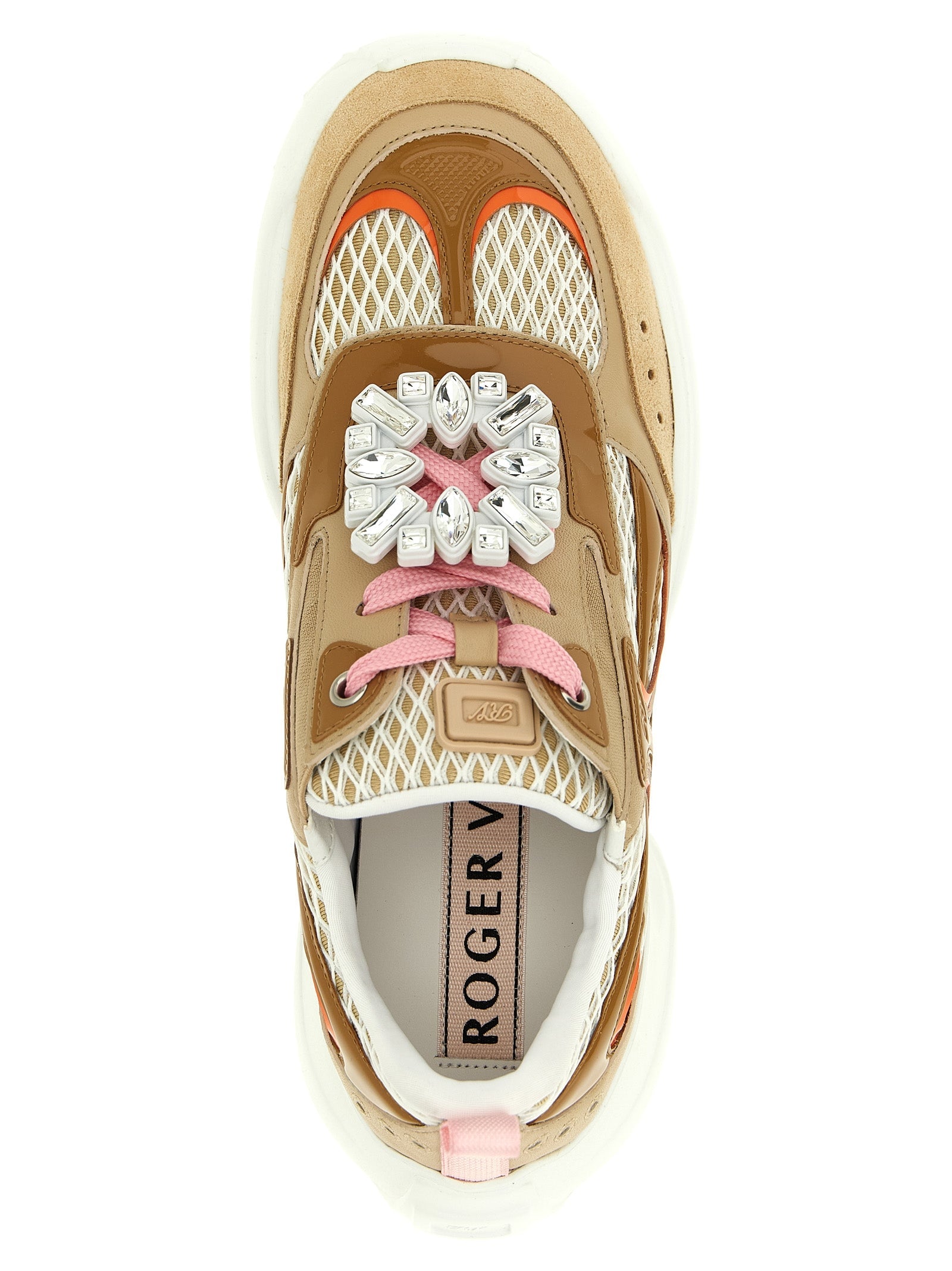 Roger Vivier Beige Calfskin Athletic Sneakers