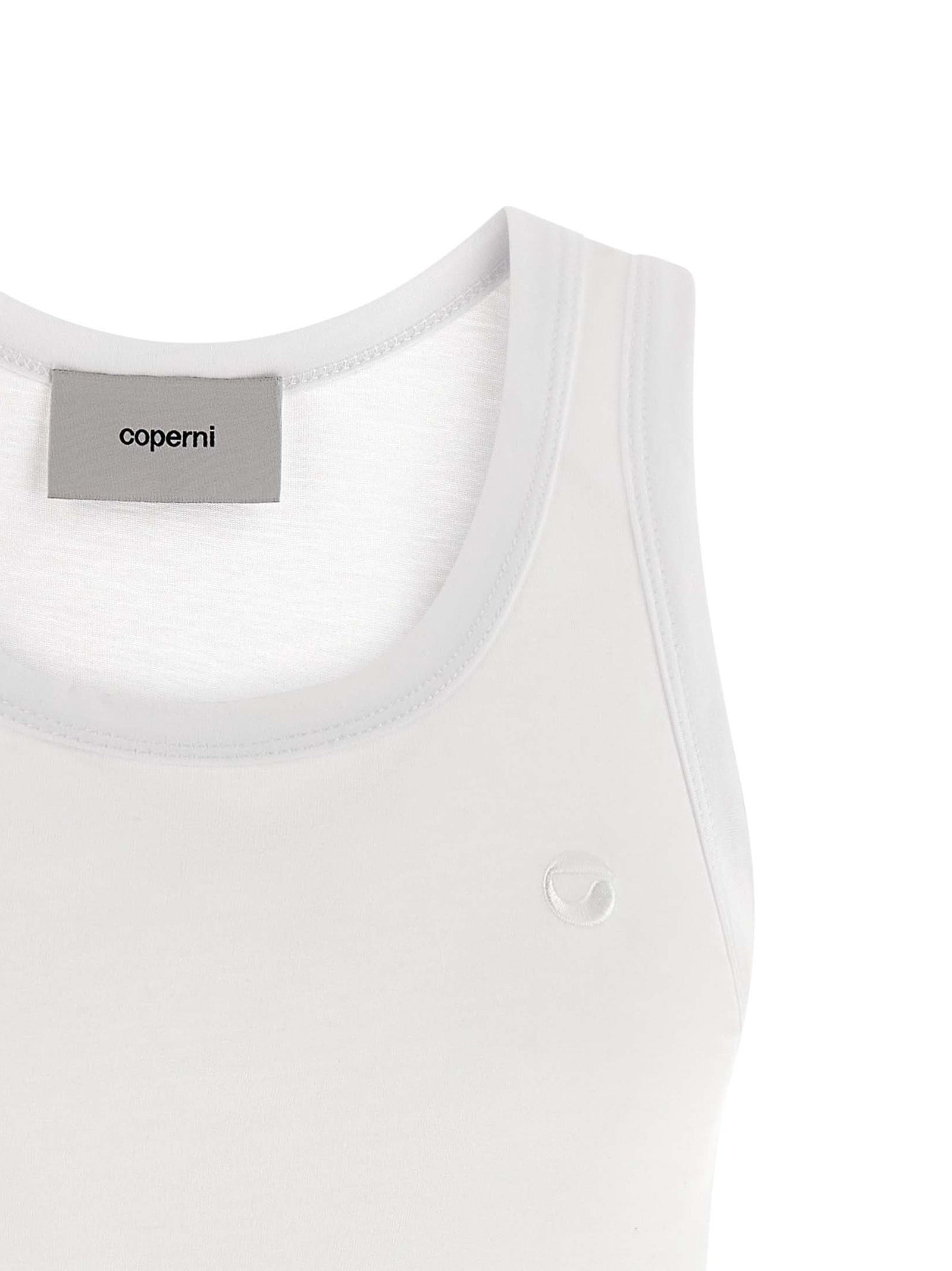 Coperni White Cotton Sleeveles T-Shirt
