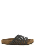 Brunello Cucinelli Black Lamb Leather Slides