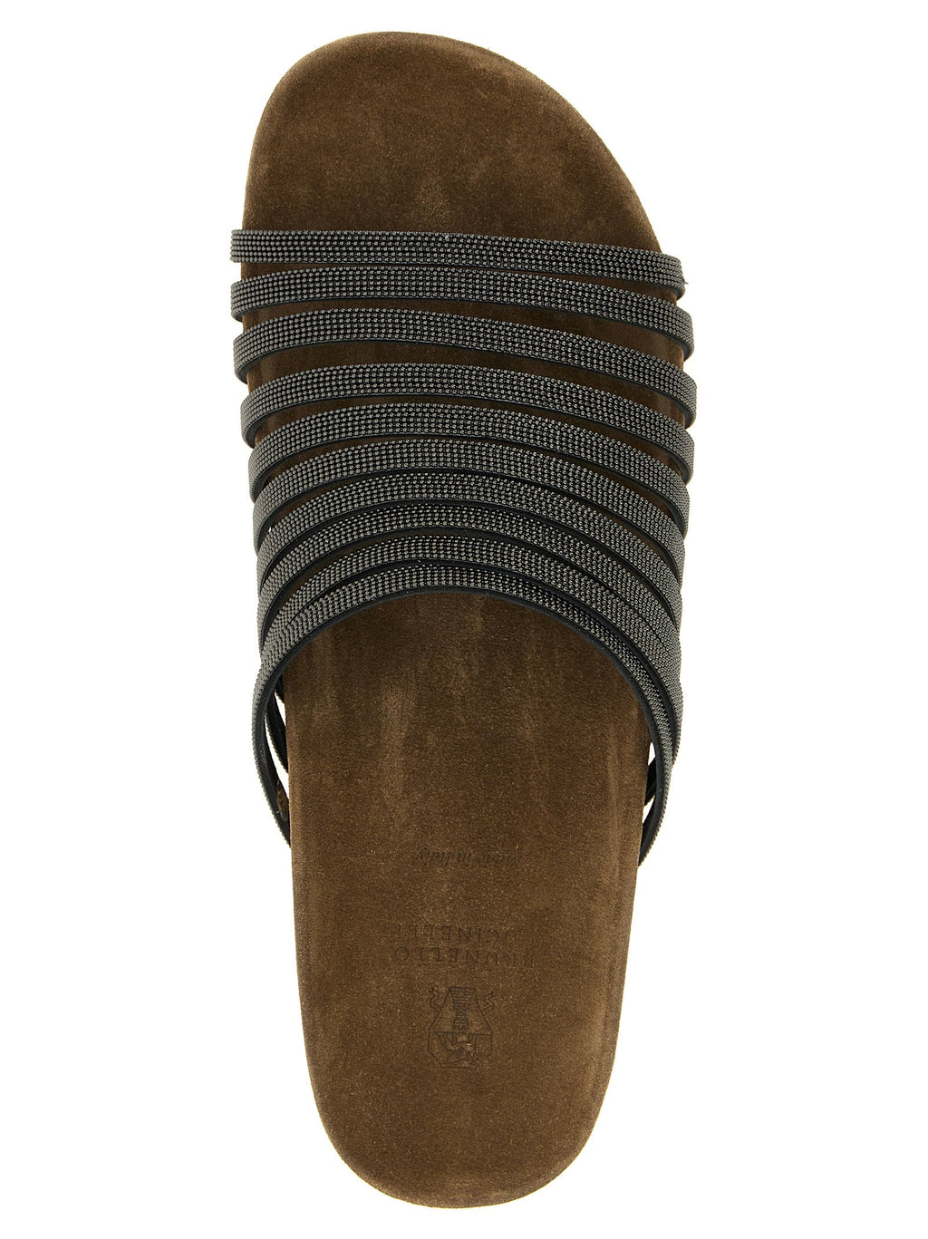 Brunello Cucinelli Black Lamb Leather Slides