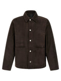 GIORGIO BRATO Brown Suede Leather Leather Jacket