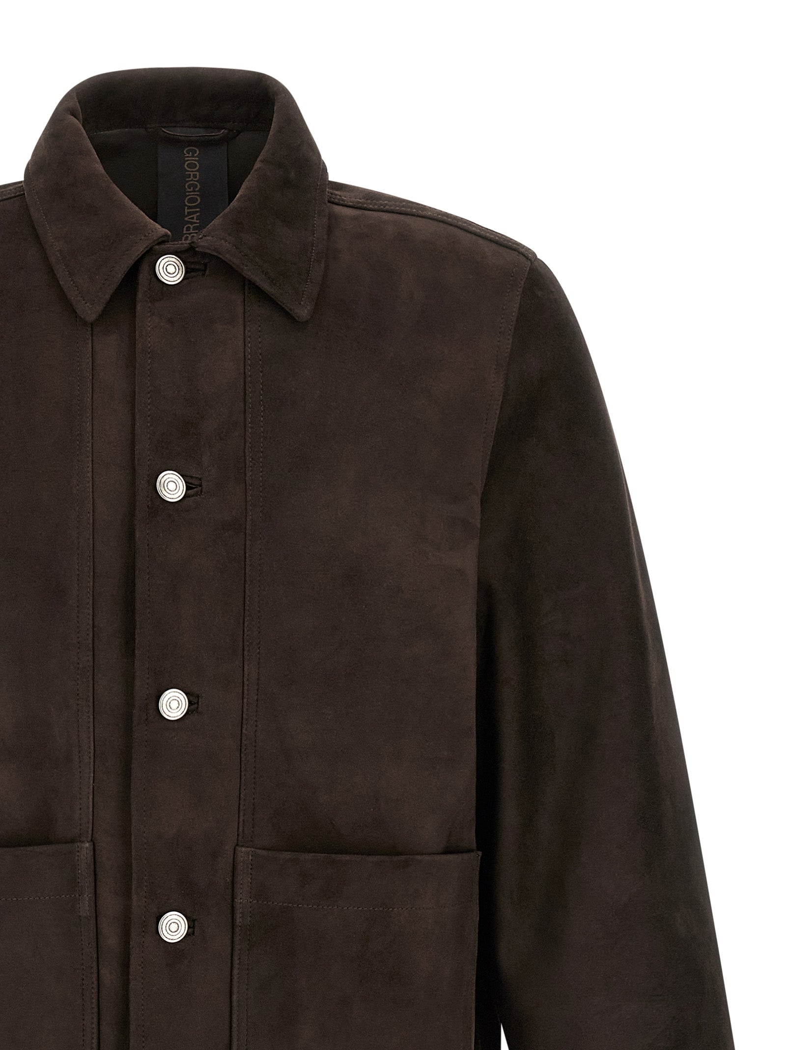 GIORGIO BRATO Brown Suede Leather Leather Jacket