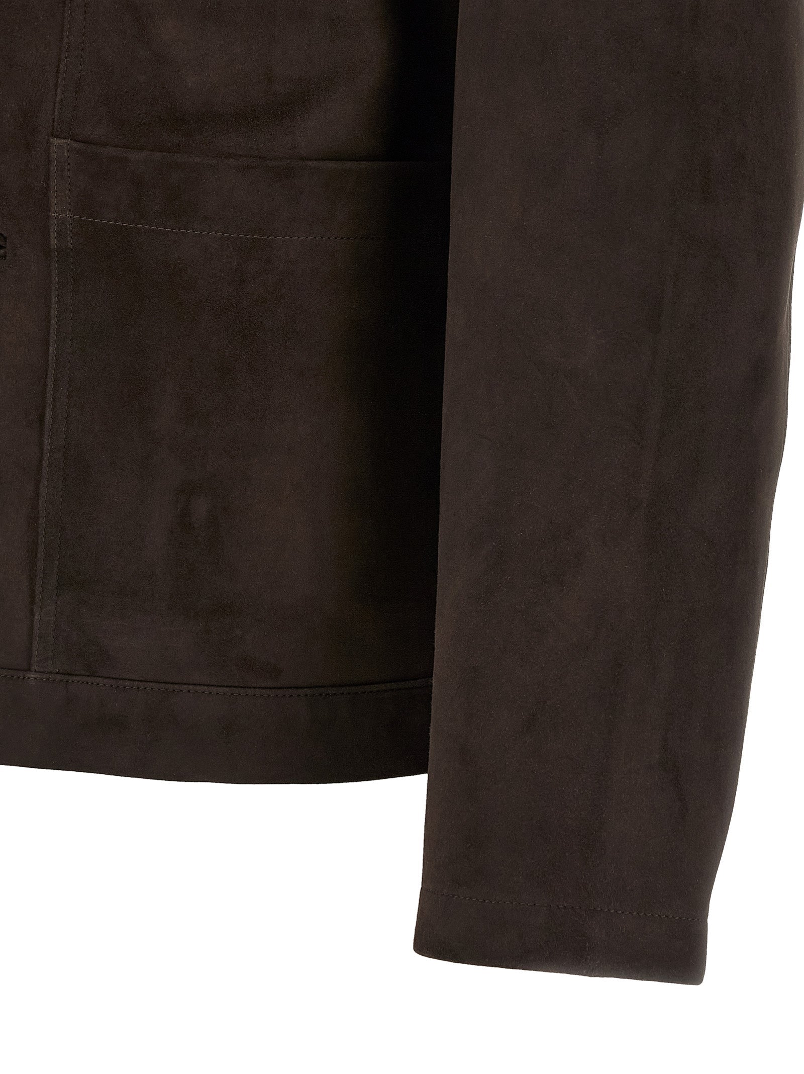 GIORGIO BRATO Brown Suede Leather Leather Jacket