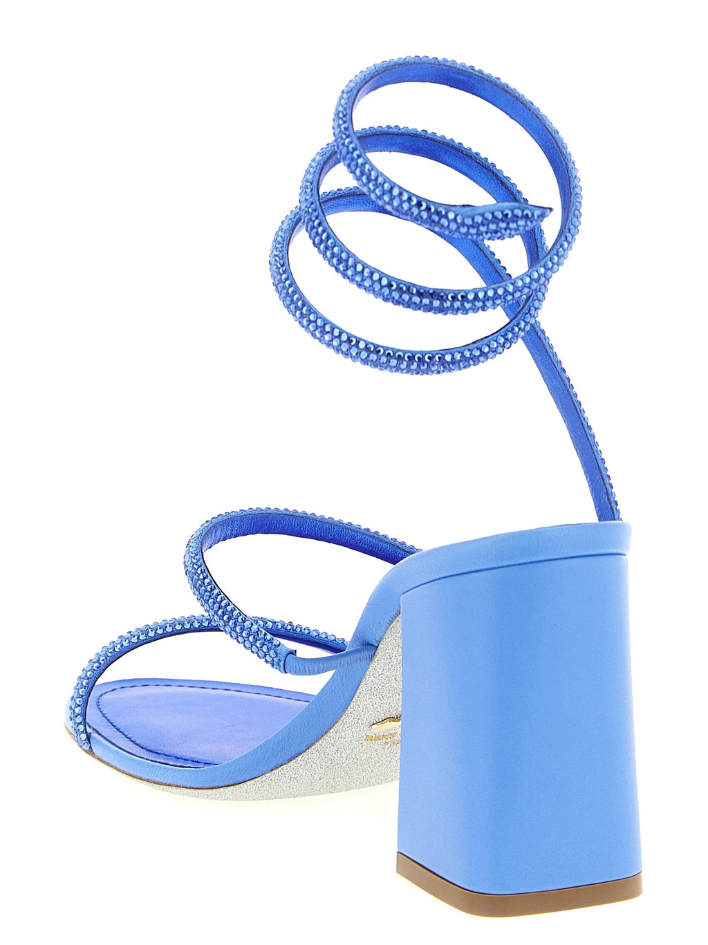 RENE CAOVILLA Blue Viscose Stiletto Heel Sandals