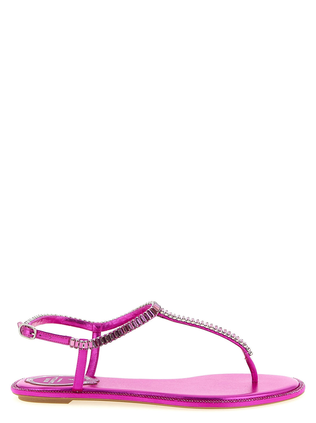 RENE CAOVILLA Fuchsia Viscose Flat Sandals