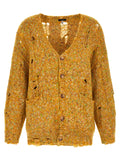 R13 Bicolor Alpaca Leather Cardigan