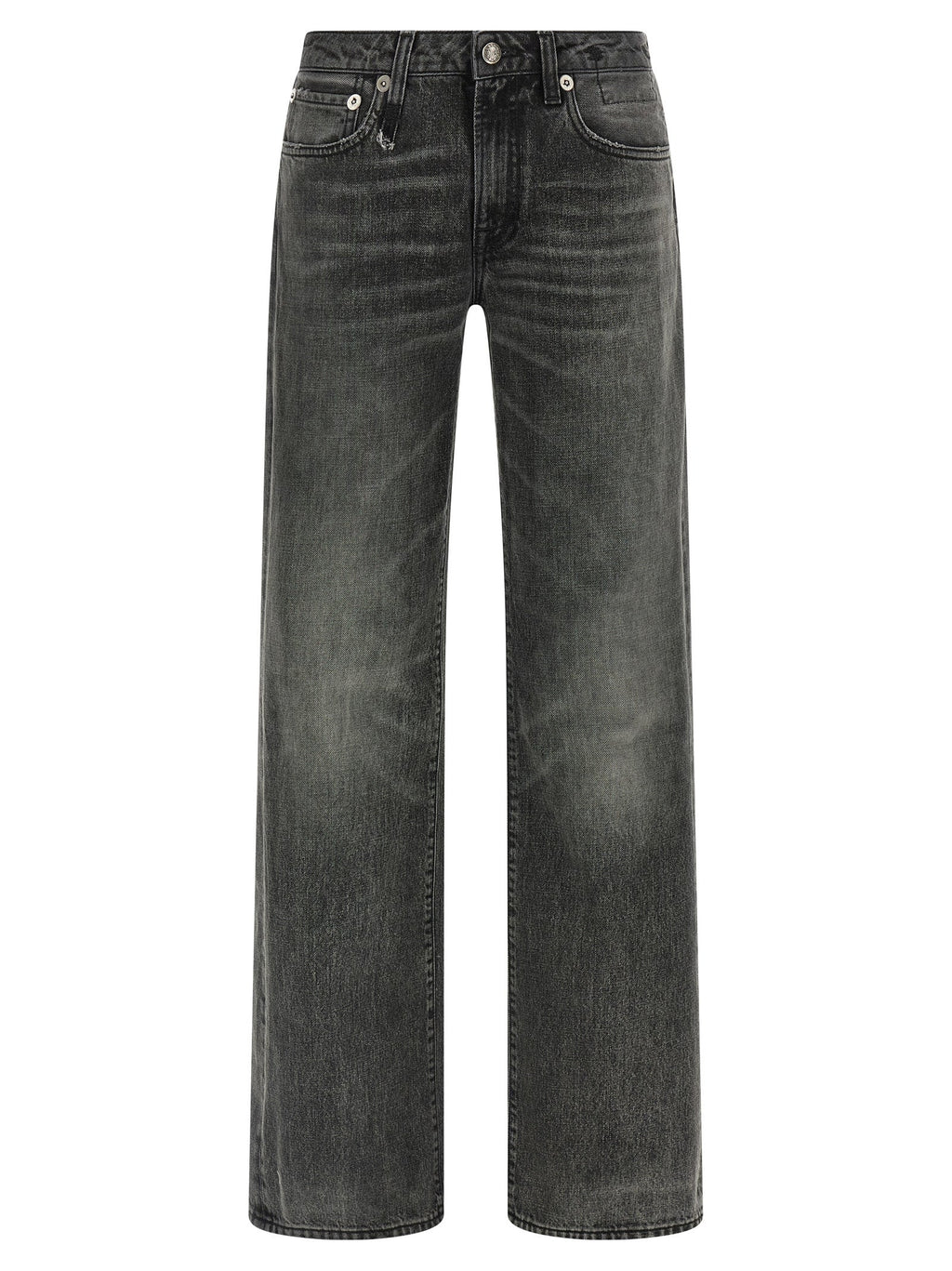 R13 Gray Cotton Straight-Leg Jeans