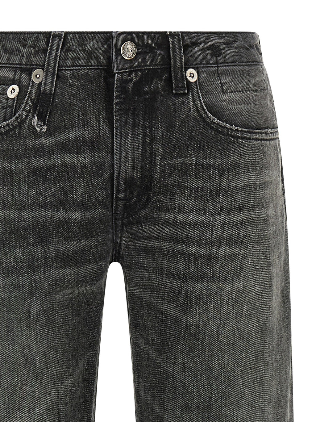 R13 Gray Cotton Straight-Leg Jeans