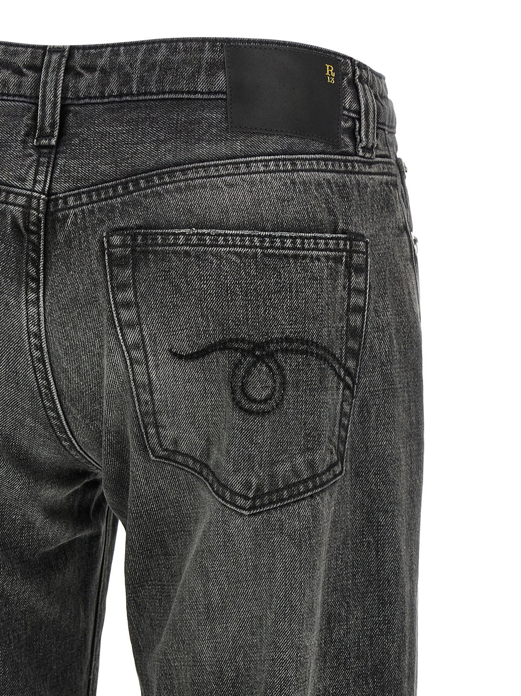 R13 Gray Cotton Straight-Leg Jeans