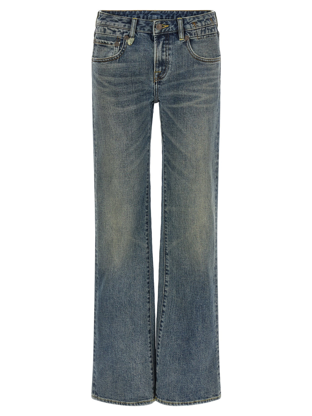 R13 Blue Cotton Flared Jeans