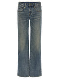 R13 Blue Cotton Flared Jeans