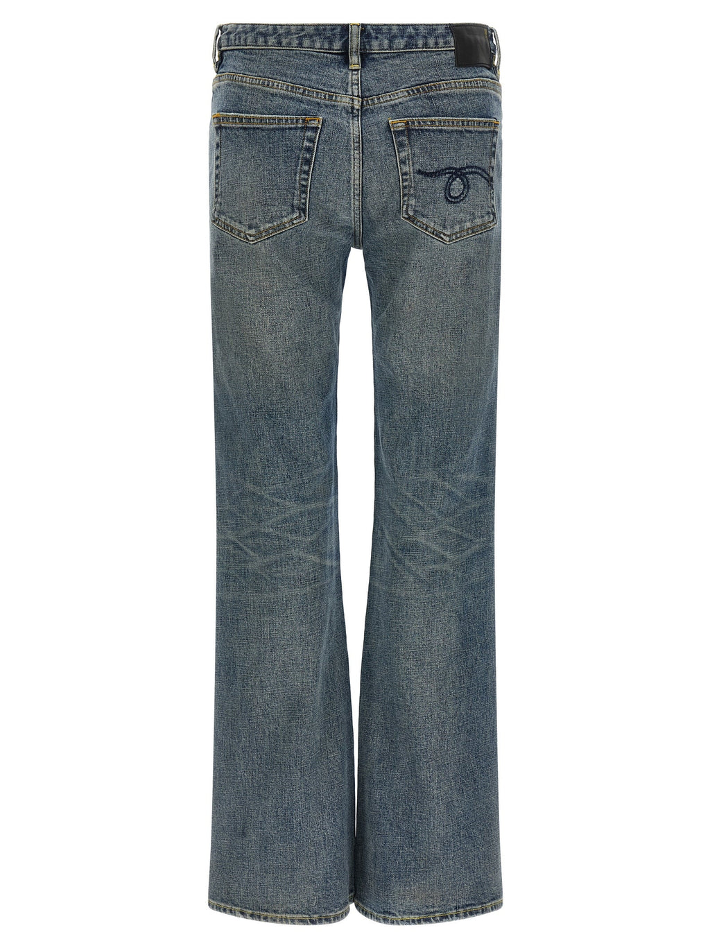 R13 Blue Cotton Flared Jeans