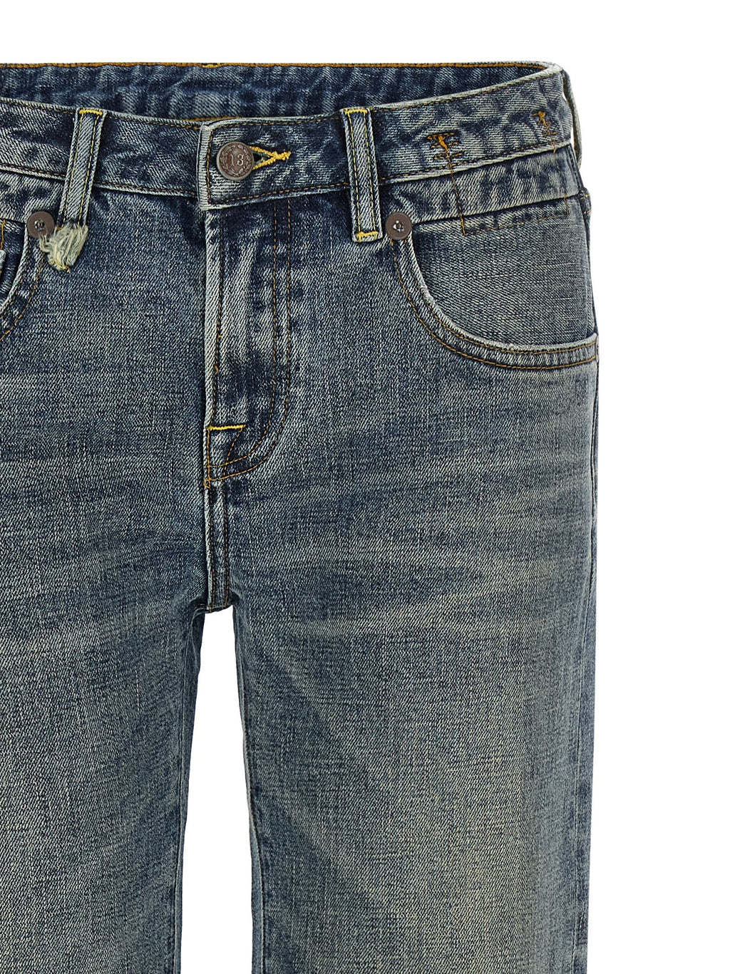 R13 Blue Cotton Flared Jeans
