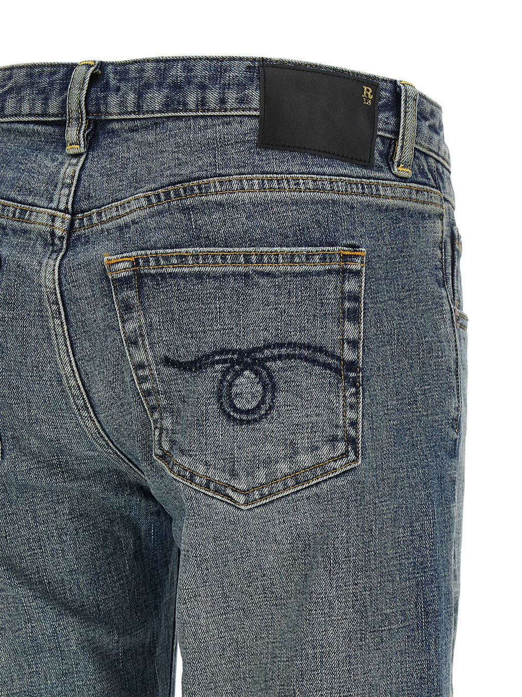 R13 Blue Cotton Flared Jeans