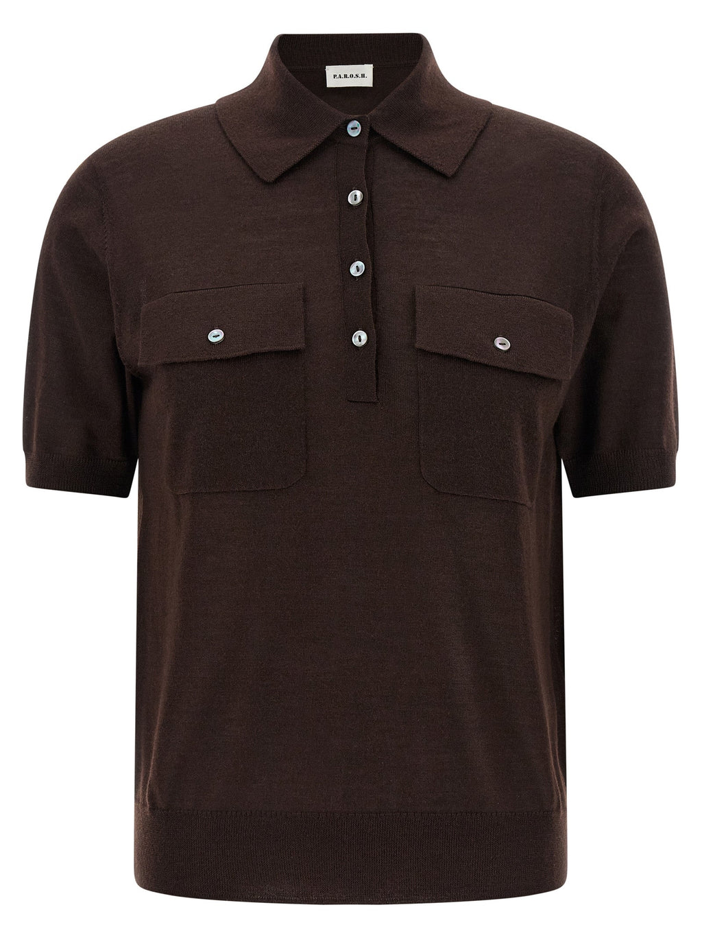P.A.R.O.S.H. Brown Wool Polo Shirt