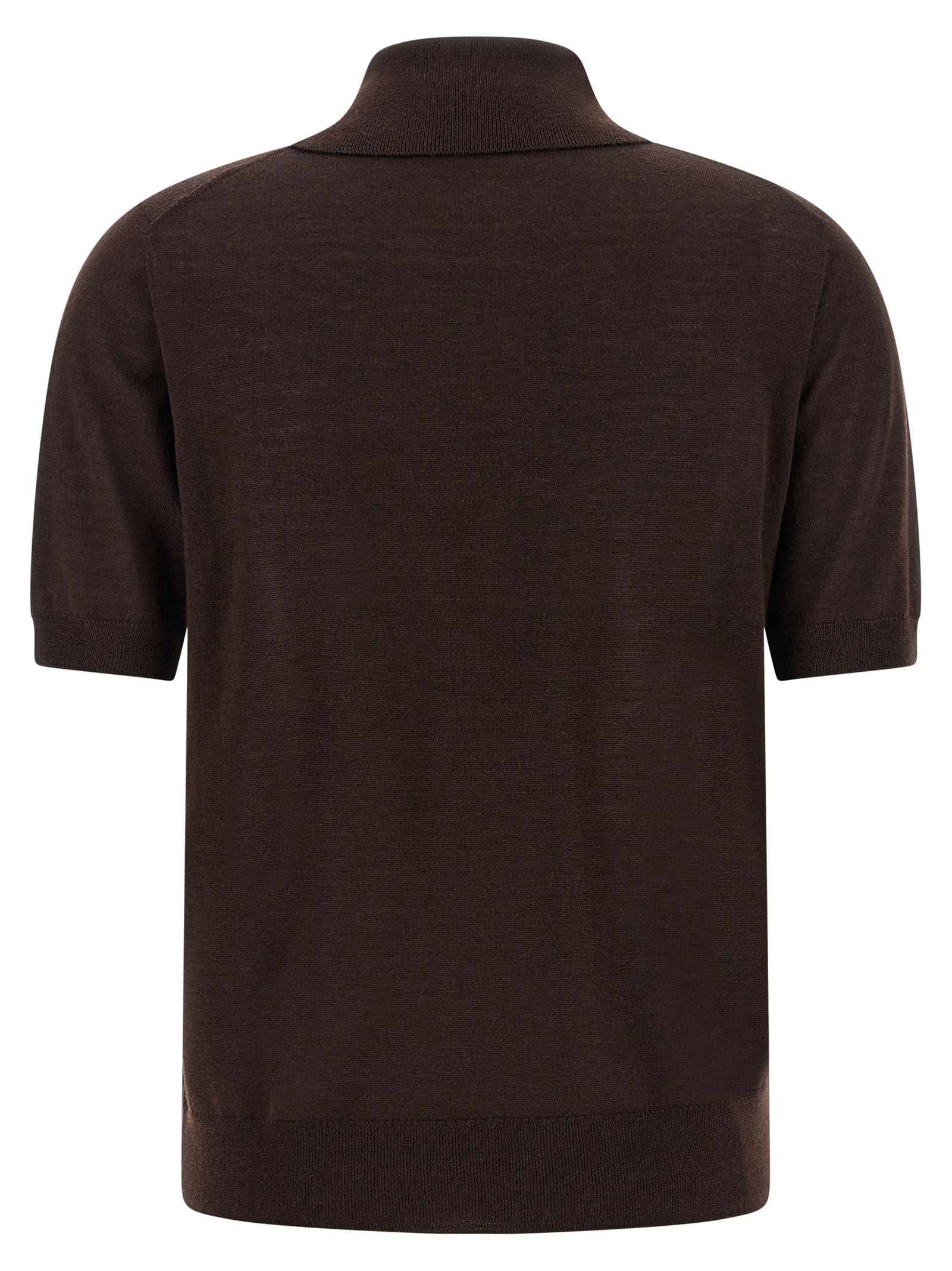 P.A.R.O.S.H. Brown Wool Polo Shirt