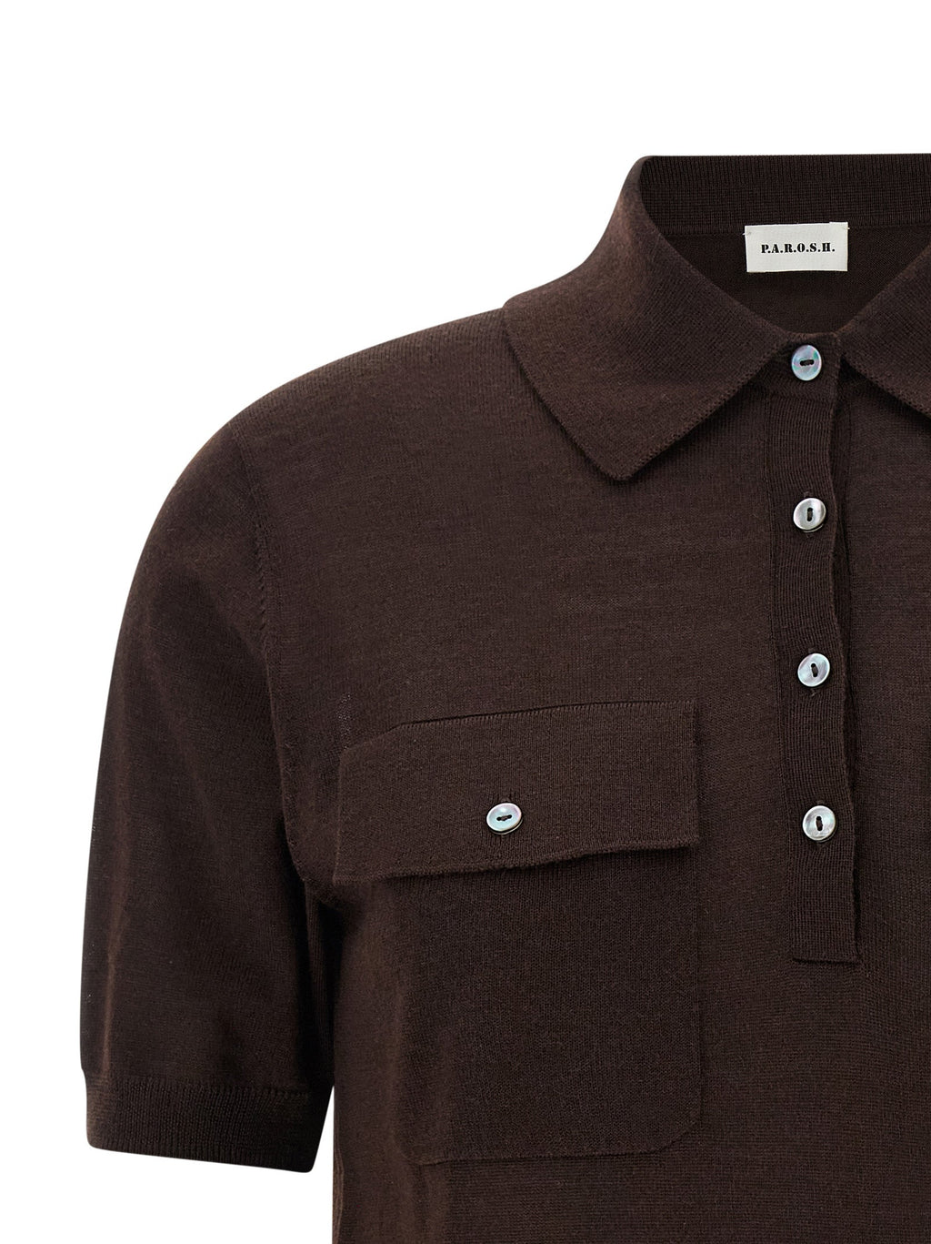 P.A.R.O.S.H. Brown Wool Polo Shirt