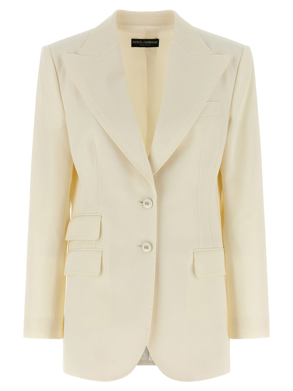 Dolce & Gabbana White Virgin Wool Blazer