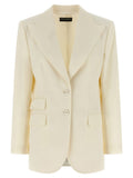 Dolce & Gabbana White Virgin Wool Blazer