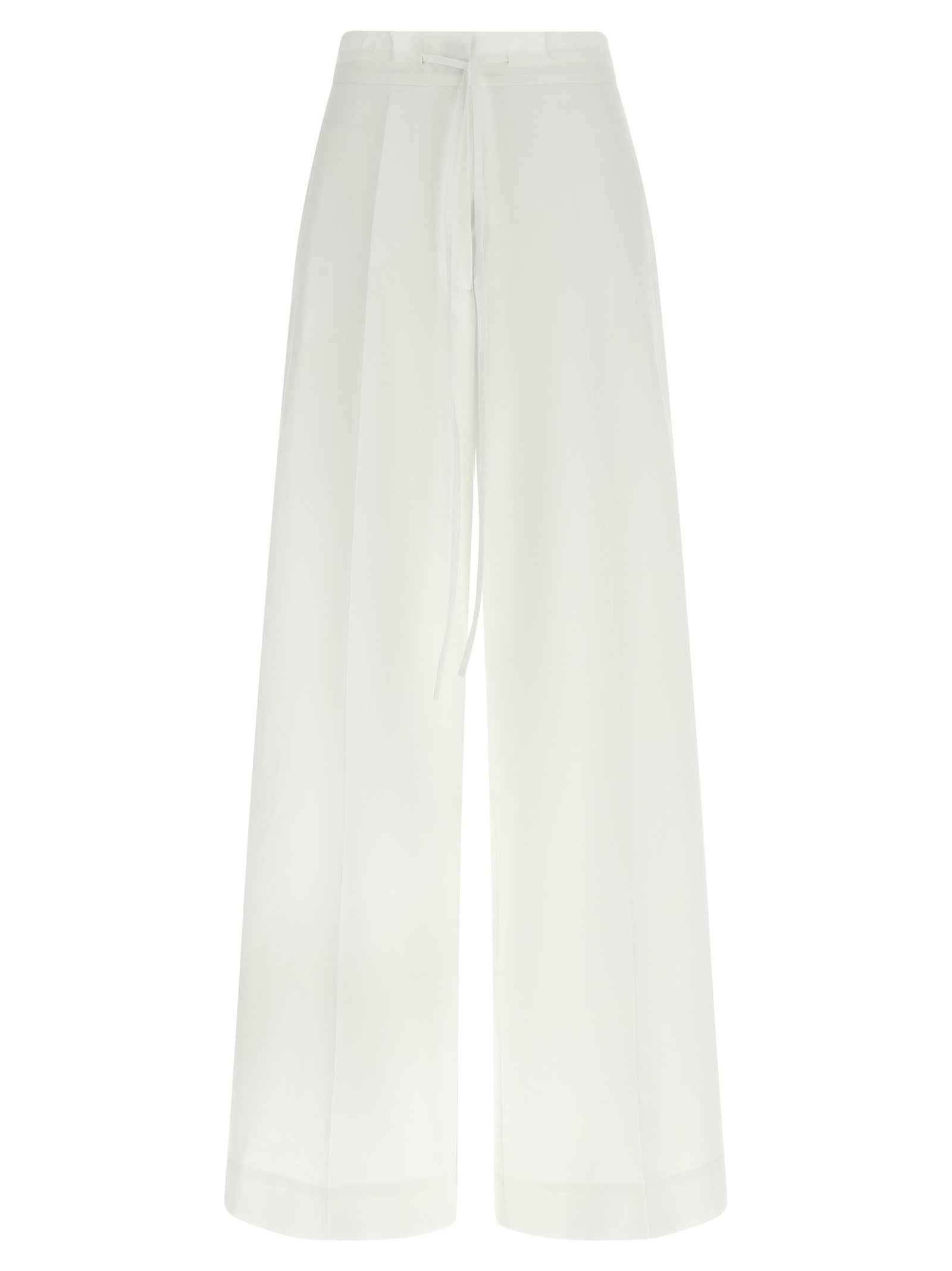 P.A.R.O.S.H. White Cotton Casual Pants