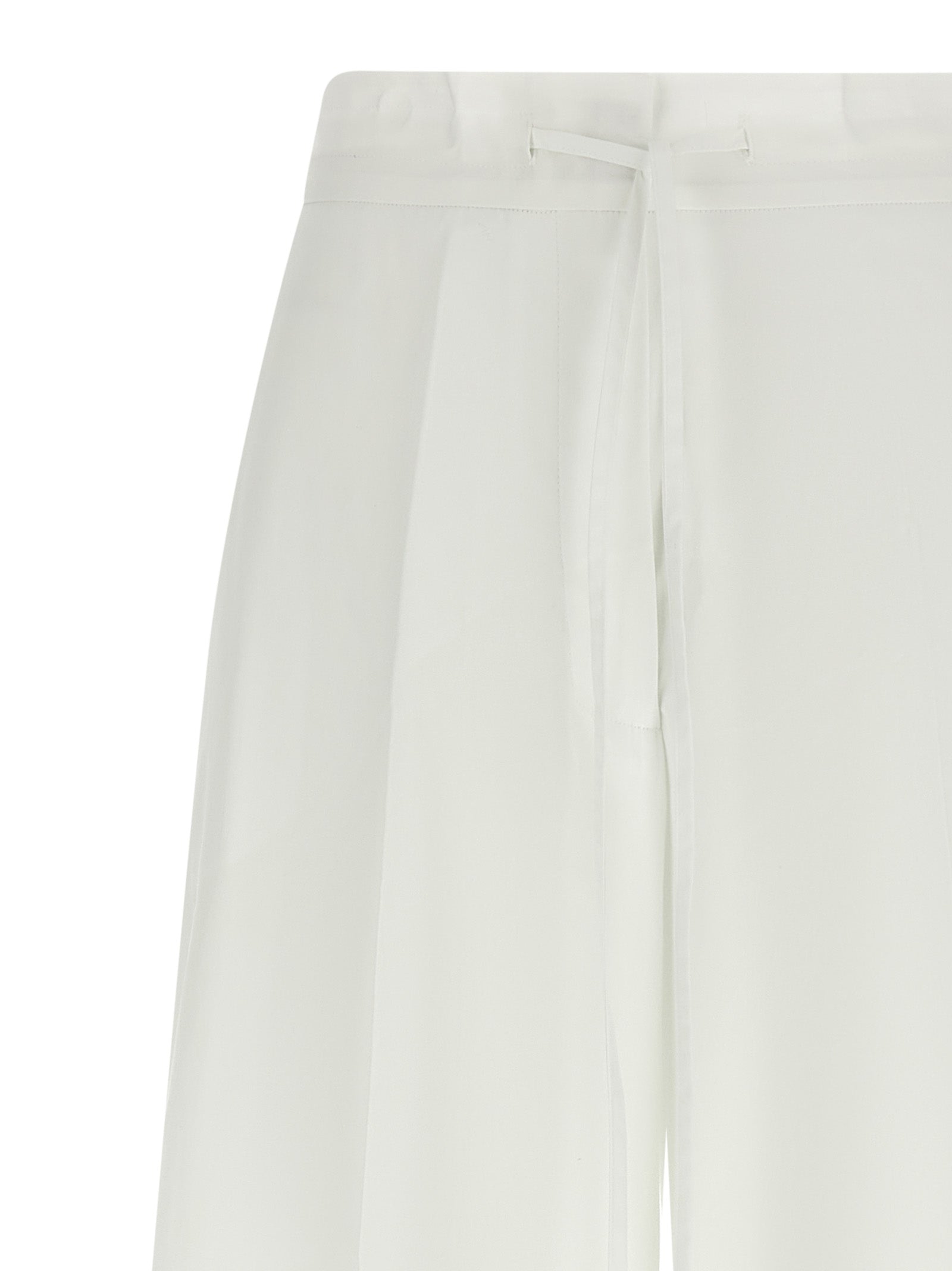 P.A.R.O.S.H. White Cotton Casual Pants
