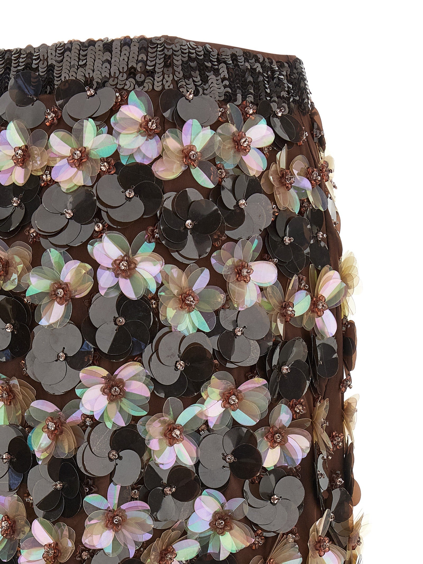 P.A.R.O.S.H. Brown Polyamide Long Skirt