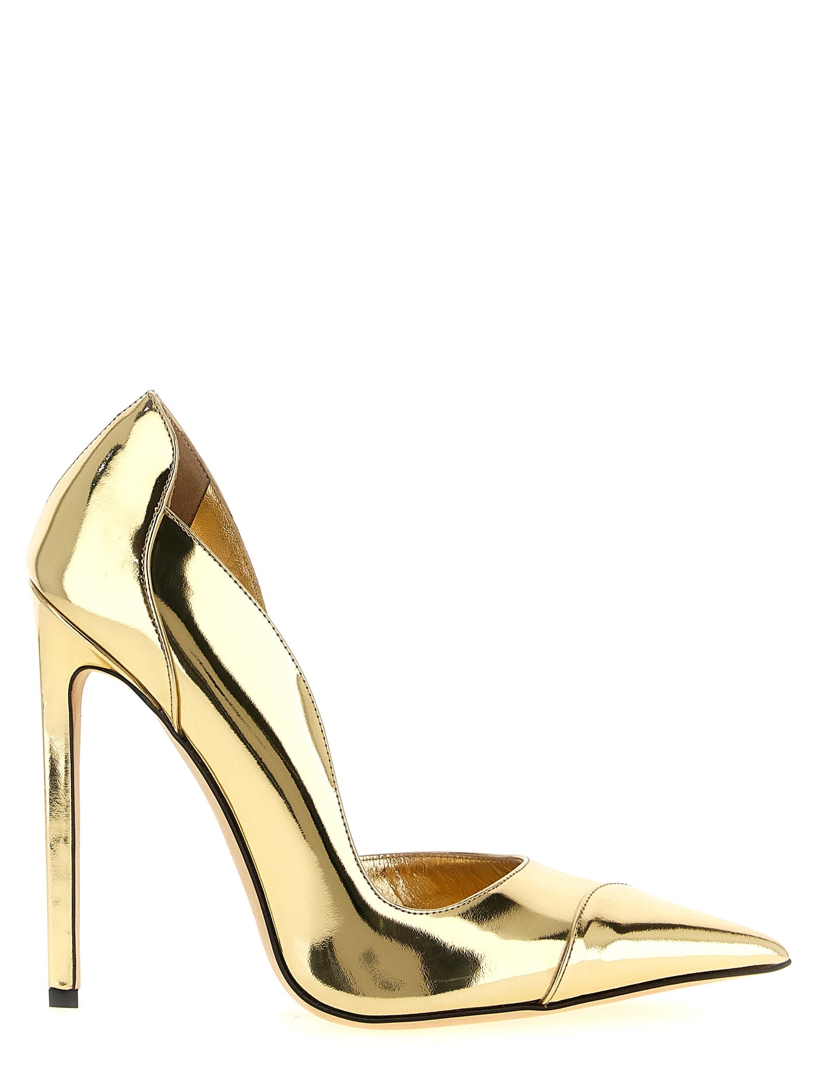 Jimmy Choo Gold Leather High Heel Pumps