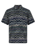 Missoni Blue Cotton Polo Shirt