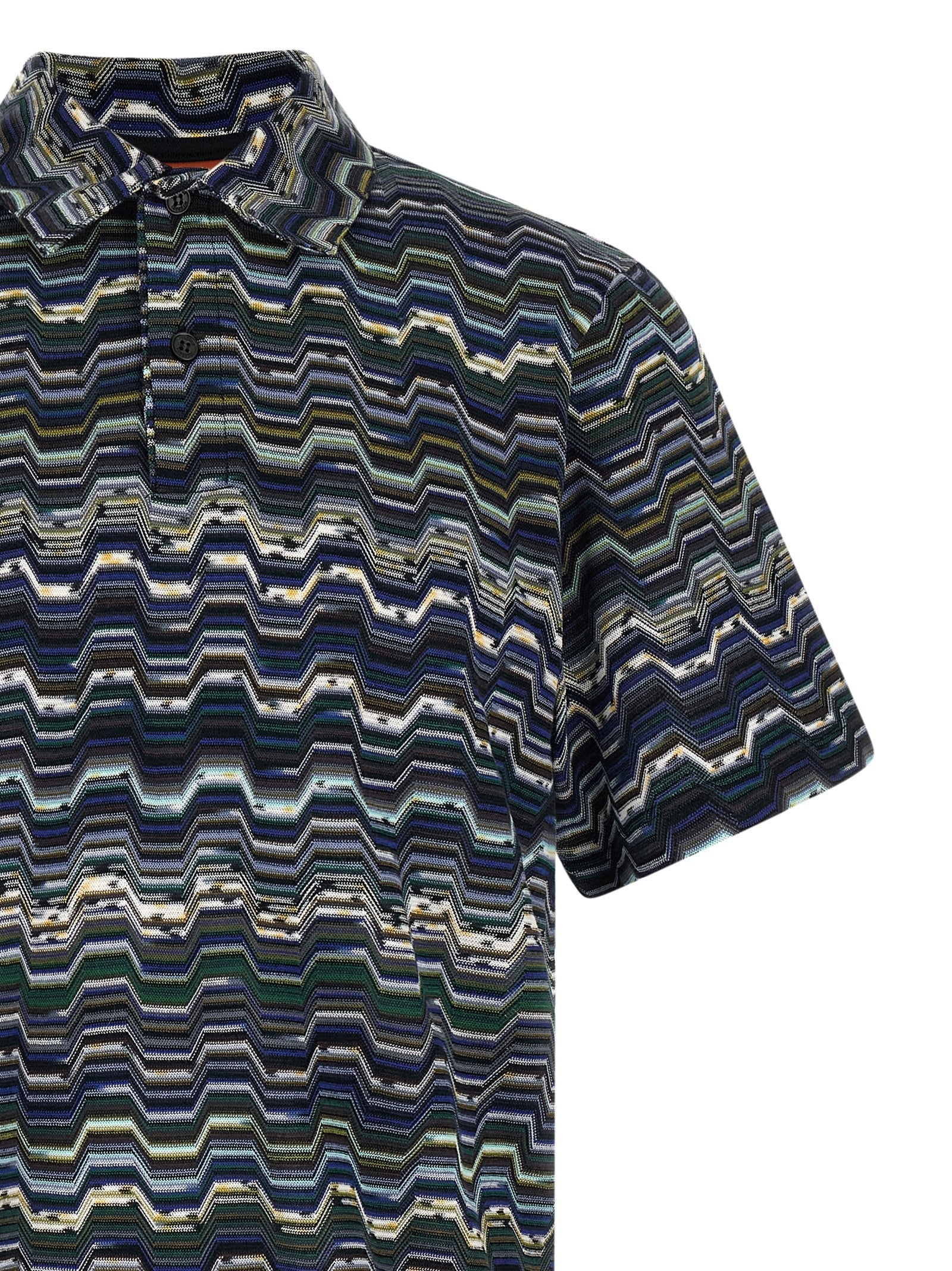 Missoni Blue Cotton Polo Shirt