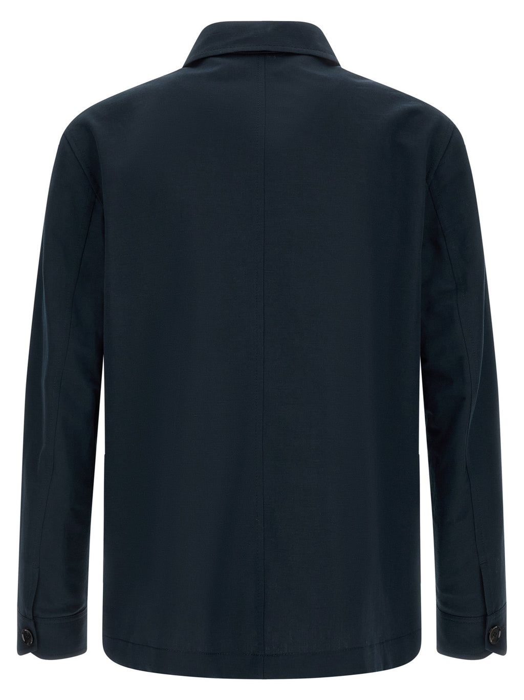 Brioni Blue Linen Full-Length Jacket